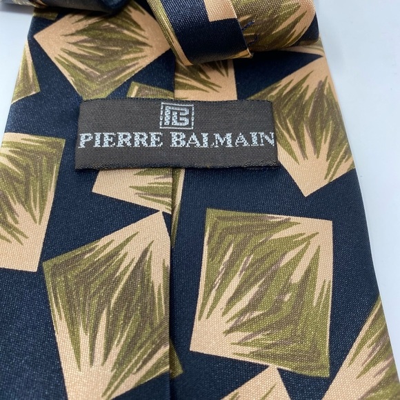 Vintage Pierre Balmain Geometric Patterned Tie - Picture 3 of 5
